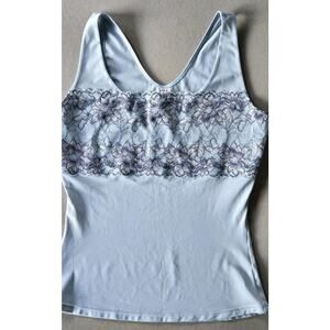 Flexees Camisole Womens 2XL Blue Lace Bandeau Cami Tank Shapewear Layer